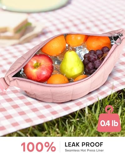 Insulated Lunch Bag for Women, Leakproof Puffer Lunch Box
