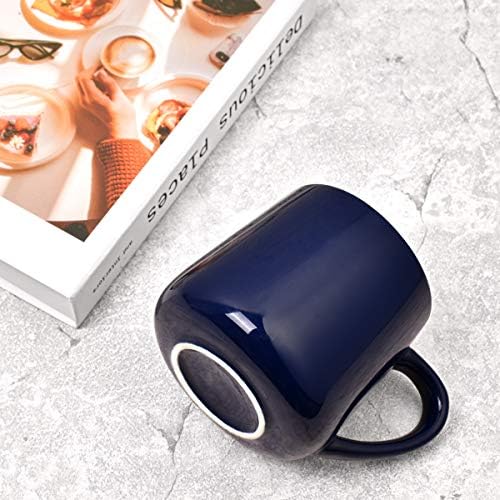 Bosmarlin Glossy Ceramic Coffee Mugs Set of 2, Tea Cup for Office and Home, 18 oz, Suitable for Dishwasher and Microwave(Royal Blue, 2)