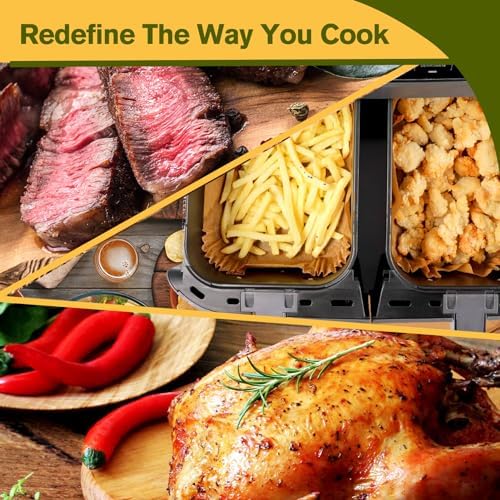 Air Fryer Liners for Ninja Dual, Ninja Foodi Air Fryer Liners Rectangle
