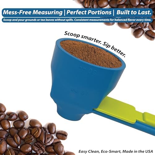 the original measuring scoop + funnel No spill preparation of protein powder, workout & sports drinks, baby formula & kcup refill Mess & Spill free - (Set of 1 & 2 Tablespoon)