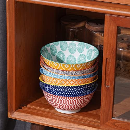 Selamica Porcelain Ice Cream Bowls Set of 6, Small Bowls, Assorted Colors