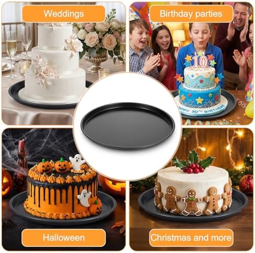 11.4 Inch Cookie Cake Pan, Round Cake Pan Round Cookie Sheet Nonstick Giant Shollow Baking Pans Cakes Tray Pans for Home Kitchen Baking