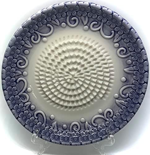 BonCera, Premium Ceramic Garlic Grater Plate Set - Purple Embossed