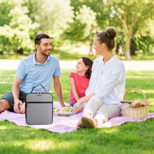 Lunch Box for Women Men Adult Insulated Lunch Bag Women Men Small Reusable Lunchbox for Work Picnic Travel (Gray)