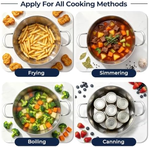 E-far Large Stainless Steel Stock Pot with Lid, 24QT Induction Cooking Pot