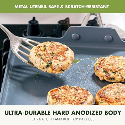 GreenPan Valencia Pro 11" Ceramic Nonstick Griddle, Hard Anodized