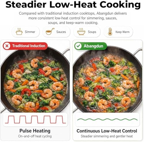1700W Concave Induction Wok Cooktop, 120V Electric Wok Burner