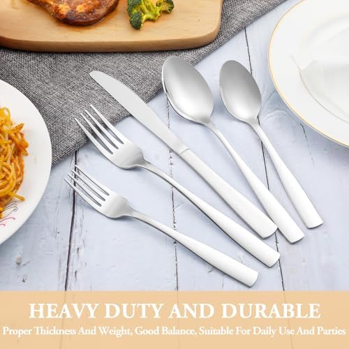 30 Piece Silverware Set Service for 6,Premium Stainless Steel Flatware Set,Mirror Polished Cutlery Utensil Set,Durable Home Kitchen Eating Tableware Set,Include Fork Knife Spoon Set,Dishwasher Safe