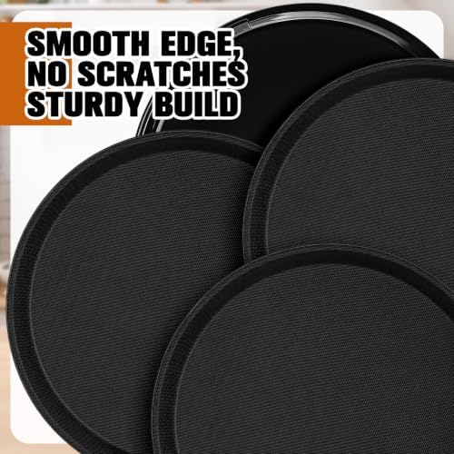 Zopeal 4 Pcs Bar Service Tray Round Plastic Non Slip,16"