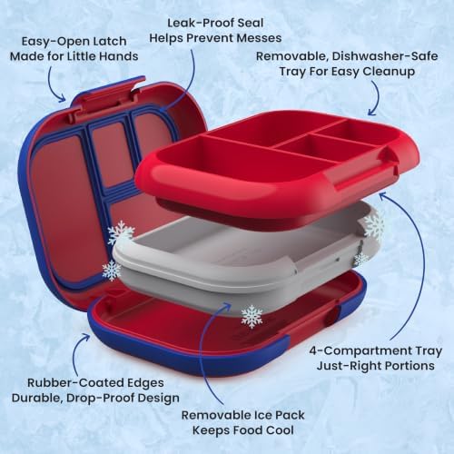 Bentgo Chill Kids 4-Compartment Bento Box Leakproof Lunch Box