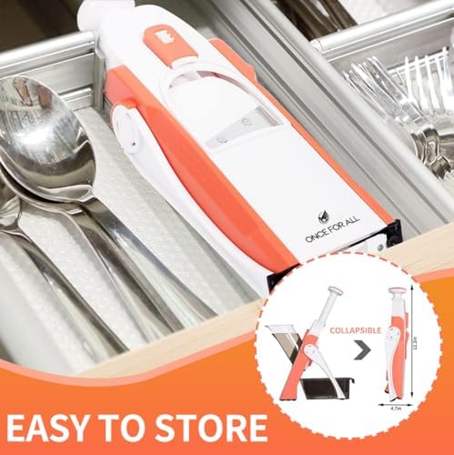 ONCE FOR ALL Mandoline Slicer for Kitchen, All in 1 Veggie Slicer, Orange