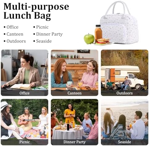 MEXS Insulated Lunch Bag for Women Men Large Reusable Lunch Box Adult Leakproof Portable Cooler Tote Bags for Work Picnic