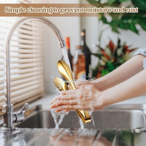 2 Pack Gold Polished Serving Tongs 12 Inch
