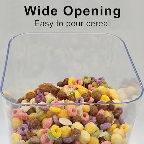 Cereal Dispenser Countertop with Lids, 5L Organization and Storage Containers for Kitchen and pantry, Rice Dispenser for food, Cereal, Beans, Nuts, Snack,Oatmeal, Dog Food, Bird Seed, Black, 3Pc