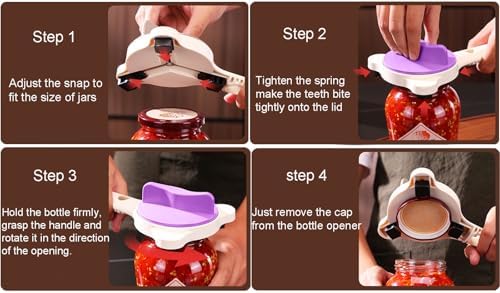 4-in-1 Multi-Functional Retractable Jar & Bottle Opener, Adjustable Stainless Steel Jar Opener for Seniors & Arthritis Sufferers,Suitable for 1''-3.5'' Jars, Bottles, Cans,Beer Caps (Green)
