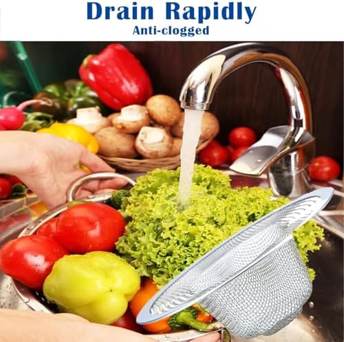 12 pcs Heavy Duty Stainless Steel Slop Basket Filter Trap, 2.75" Top / 1" Mesh Metal Sink Strainer,Perfect for Kitchen Sink/Bathroom Bathtub RV Wash Basin Floor Drain Balcony Drain Hole