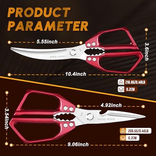 HUUSK Kitchen Shears Heavy Duty - Japanese Kitchen Scissors all Purpose