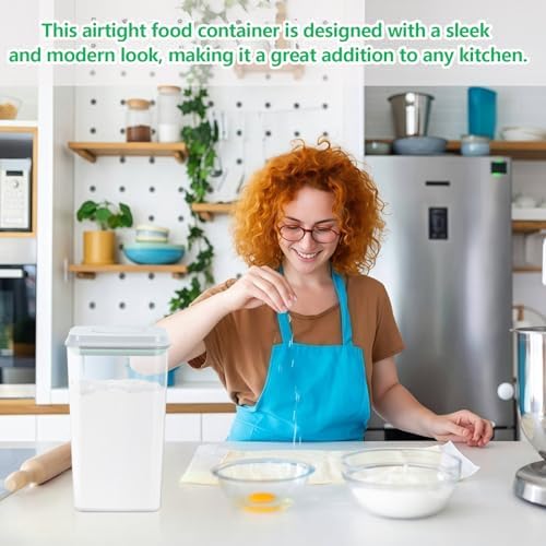 4.2 Qt Airtight Flour Rice Storage Container with Pop-up Lid Sugar Holder