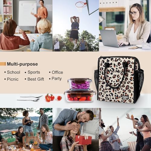Insulated Lunch Bag Women, 12L Large Thermal Snack Bag Reusable Cooler Tote