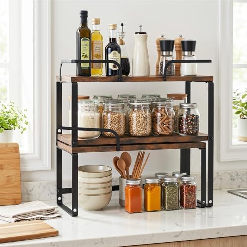 Housolution Stackable Kitchen Countertop Organizer Corner Shelf