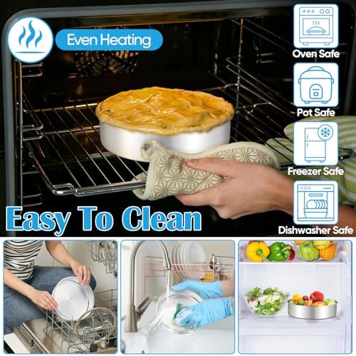 TeamFar 7 Inch Cake Pan, Stainless Steel Round Layer Cake Baking Pan