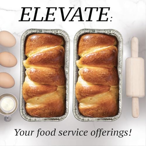 (65 Pack) 2Lb Foil Bread Pans for Baking, Disposable Bread Pans - Perfect for Baking Banana Bread, Cakes & Meatloaf - 2 Pound Aluminum Pans for Food Serving - 8.5" X 4.5" X 2.5"