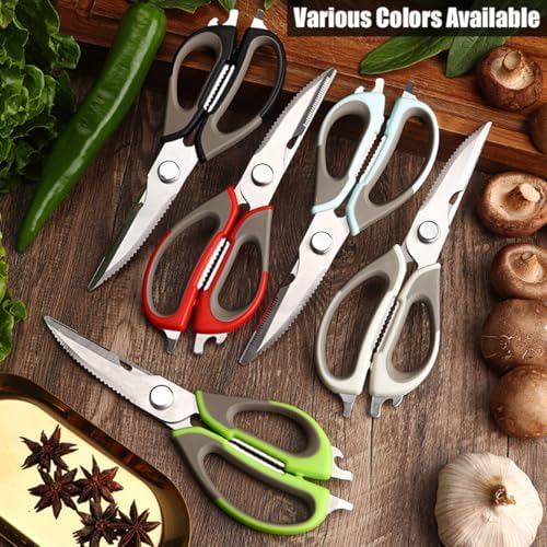 2 Pcs Heavy Duty Kitchen Shears for Food, Come Apart Design & Dishwasher Safe, Multi-function Kitchen Scissors set, Stainless Steel Food Cooking Scissors, No Magnetic Holder