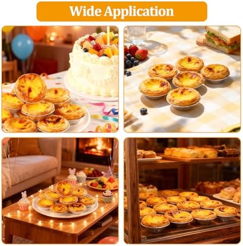 Disposable Aluminum Foil Tart,100 Pack Mini Pie Tins,Pie Pans for Baking Personal Mini Pies,Round Pie Tart Small Tin Foil Pans