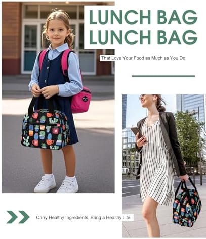 Lunch Bag for Women, Corduroy Large Insulated Lunch Box