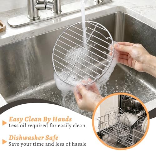 P&P CHEF Round Cooking Rack, Cooling Rack for Steamer, 7.5+9+10.5”, Silver