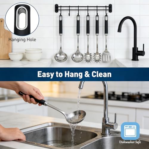 Stainless Steel Soup Ladle and Spaghetti Spoon Set,