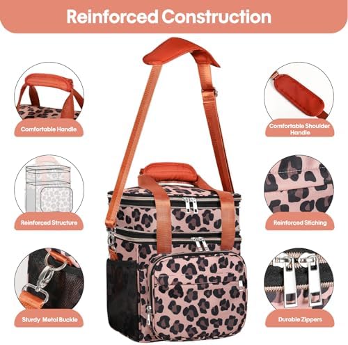 GLENKEY Expandable Lunch Box Insulated Leakproof Cooler Bag Work Outdoor