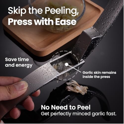 Gourmet Easy Garlic Press Lifetime Replacement, No Need to Peel, Fine Mince
