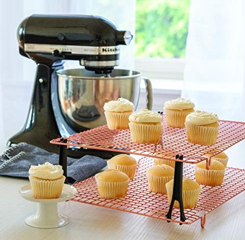 Nordic Ware Stackable Cooling 2 Copper Racks Plus 4 Snap-On Legs, 16.875 in × 11.5 in × 0.75 in