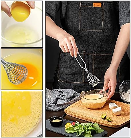 Stainless Steel Spring Coil Whisk 1 Pack, Wire Whip Egg Beater, Kitchen Cookware Hand Mixer For Cooking, Mixing, Blending, Beating, Stirring, 6.7 Inch