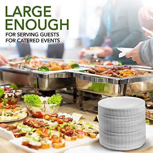Stock Your Home 9-Inch Paper Plates Uncoated, Everyday Disposable Plates 9" Paper Plate Bulk, White, 200 Count