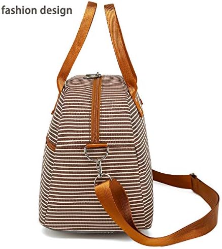 FlowFly Insulated Lunch Bag With Shoulder Strap for Women, Men, and Kids, Large and Reusable, Handle, Freezable Work and School Travel Tote and Meal Prep Organizer,Coffee