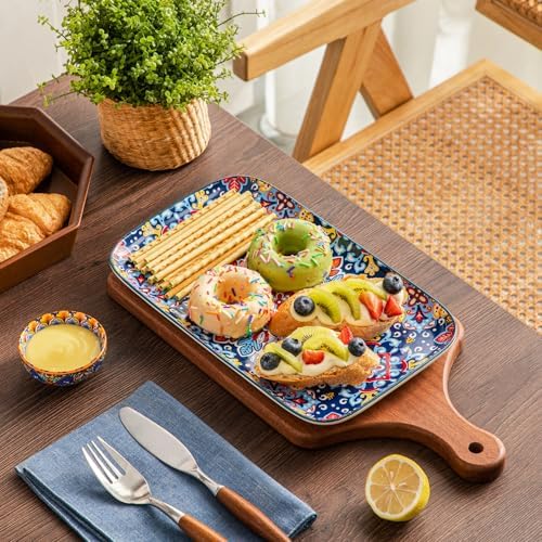 vancasso Serving Platters Set of 4, 12" x 7.4" Inch Rectangular Trays Large