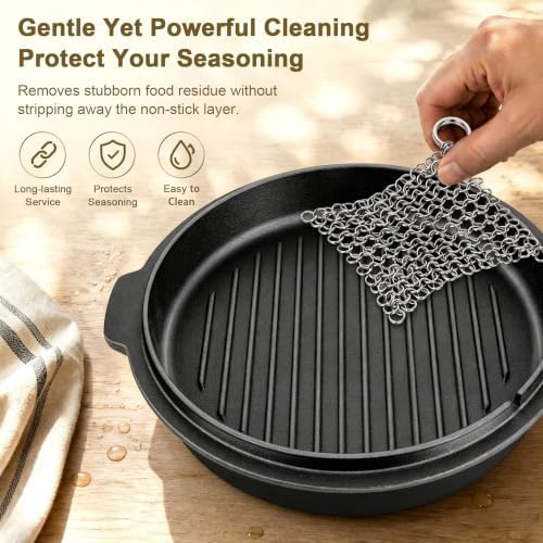 Joyfair Pre-seasoned Cast Iron Camp Dutch Oven, 7.6QT Pot & 2QT Skillet Lid