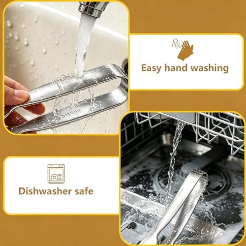 10pcs Mini Serving Tongs, 4.3" Stainless Steel Small Sugar Tongs, Ice Tongs Kitchen Mini Serving Tongs for Serving Food, Ice, Sugar Cube, Salad, Coffee Bar, Tea Party, Desserts Party (Silver)