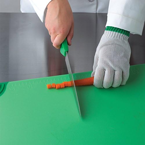 San Jamar Saf-T-Grip Plastic Cutting Board with Safety Hook, 12" x 18" x 0.5", Green (Pack of 2)