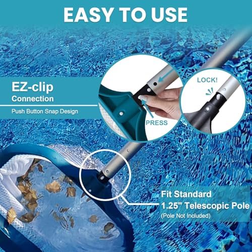 17.5" Ultra Fine Mesh Pool Net Skimmer, Deep Bag Leaf Rake (No Pole)