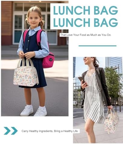 Lunch Bag for Women, Corduroy Small Insulated Lunch Box