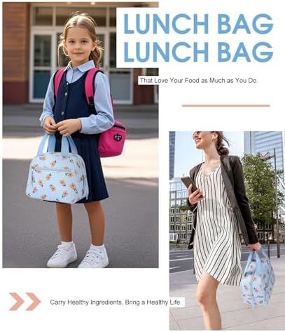 Lunch Bag for Women, Corduroy Small Insulated Lunch Box