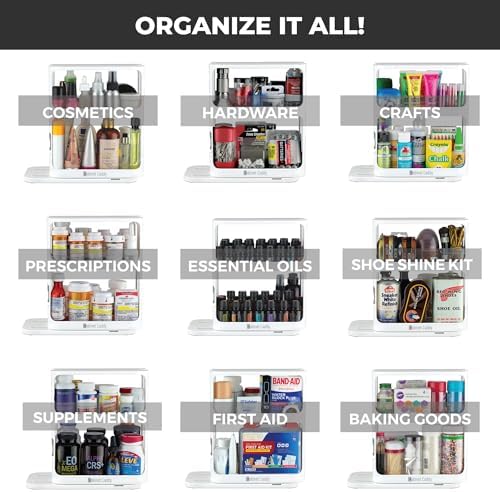 Cabinet Caddy Spice Rack Organizer for Cabinet, Pull & Rotate, 2-Tier