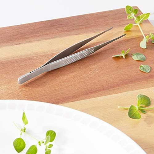 Mercer Culinary 18-8 Stainless Steel Precision Plus Chef Plating Tong, Fine Point, 6-1/8 Inch