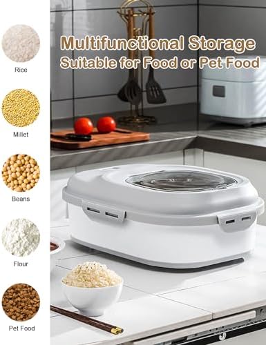 20-50 Lbs Airtight Food Storage Container Wheels,Collapsible Rice Container