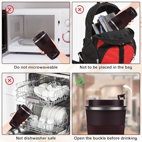 MOMSIV 17oz Travel Coffee Mug, Insulated Coffee Cup with Leakproof Lid