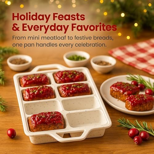 Silicone Mini Loaf Pans for Baking, 2-Pack – 8 Cavity Nonstick Bread Mold