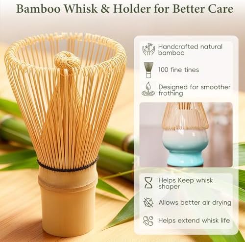Matcha Whisk Set with Ceramic Bowl & Bamboo Chasen